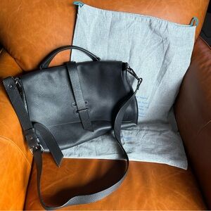 Fluevog Black Leather Judy Crossbody Bag